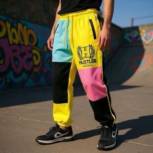 REASON Hustler Limited Edition Collection Joggers Yellow, Pink, Blue, Black Med